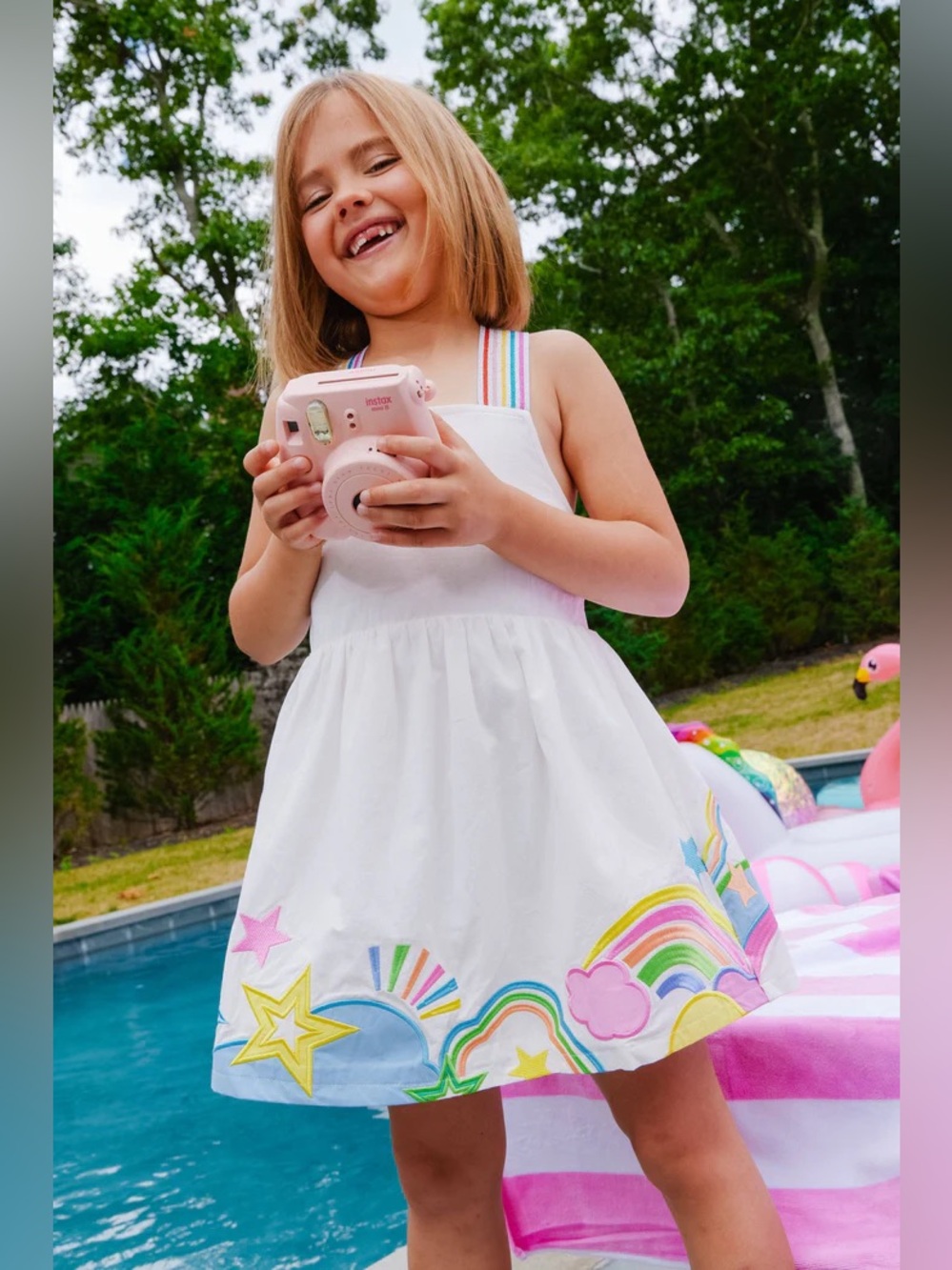 Lola & The Boys Summer Pop White Colorful Statement Party Dress NWT Sz 6